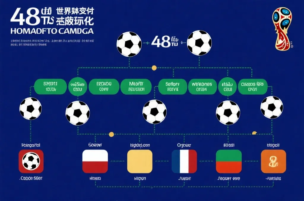 48支球队世界杯赛制与分组演变概念图